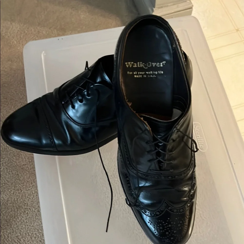 Men’s Black Leather Oxford Dress Shoes
